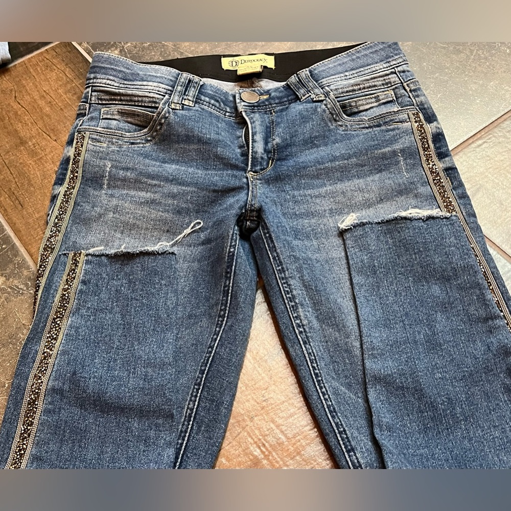 Democracy jeans with crystals on side legs